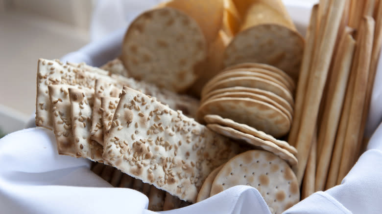 Selection of savory crackers