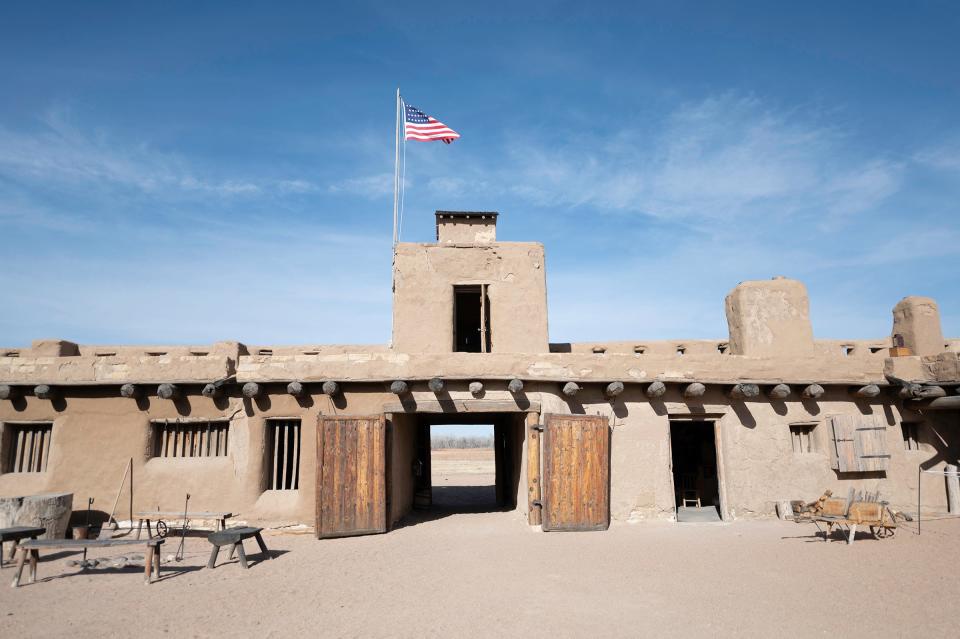 Inside view of the main entrance at Bent's Old Fort National Historic Site on Saturday, February 24, 2024.