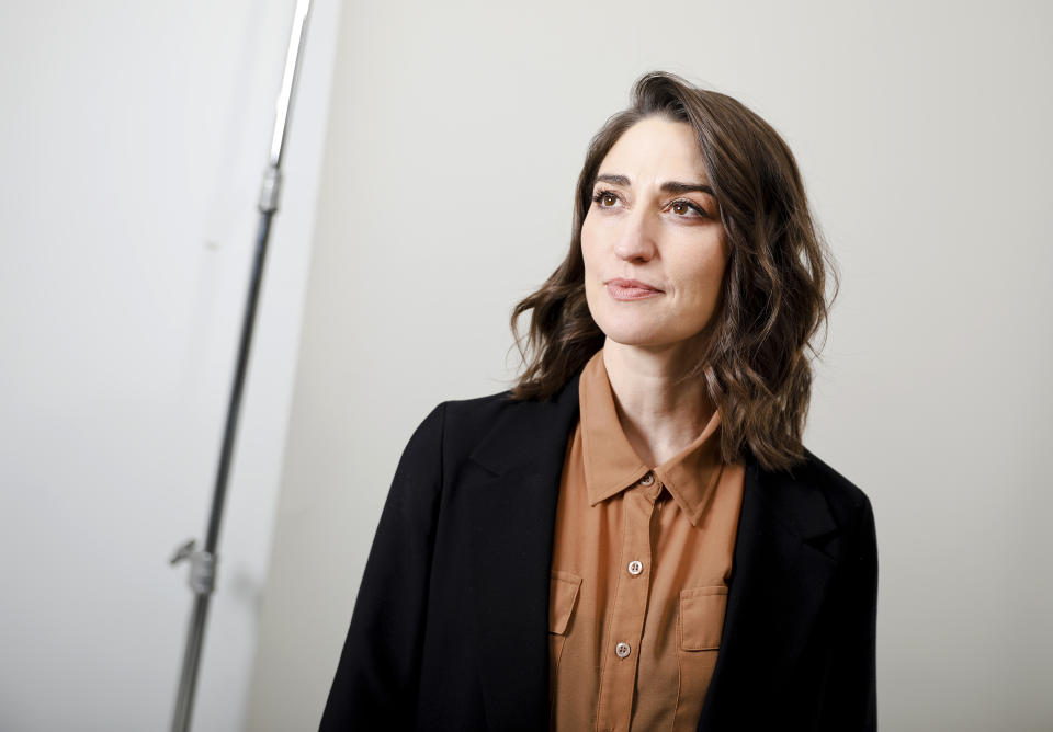 FILE - This March 26, 2019 photo shows musician Sara Bareilles posing for a portrait in New York. Bareilles' latest project, "Little Voice" premieres Friday on the streaming service Apple TV+. The show follows a young singer played by Brittany O’Grady as she navigates life and love while attempting to pursue her musical dreams. (Photo by Brian Ach/Invision/AP)