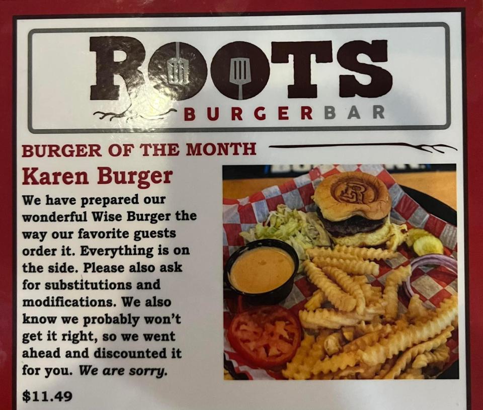 burger of the month is a karen burger