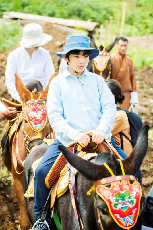 FILE PHOTO: Prince Hisahito, the son of Crown Prince Akishino and Crown Princess Kiko, in Bhutan.