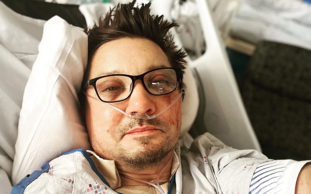 Jeremy Renner in hospital following an accident with a snow plough - Instagram