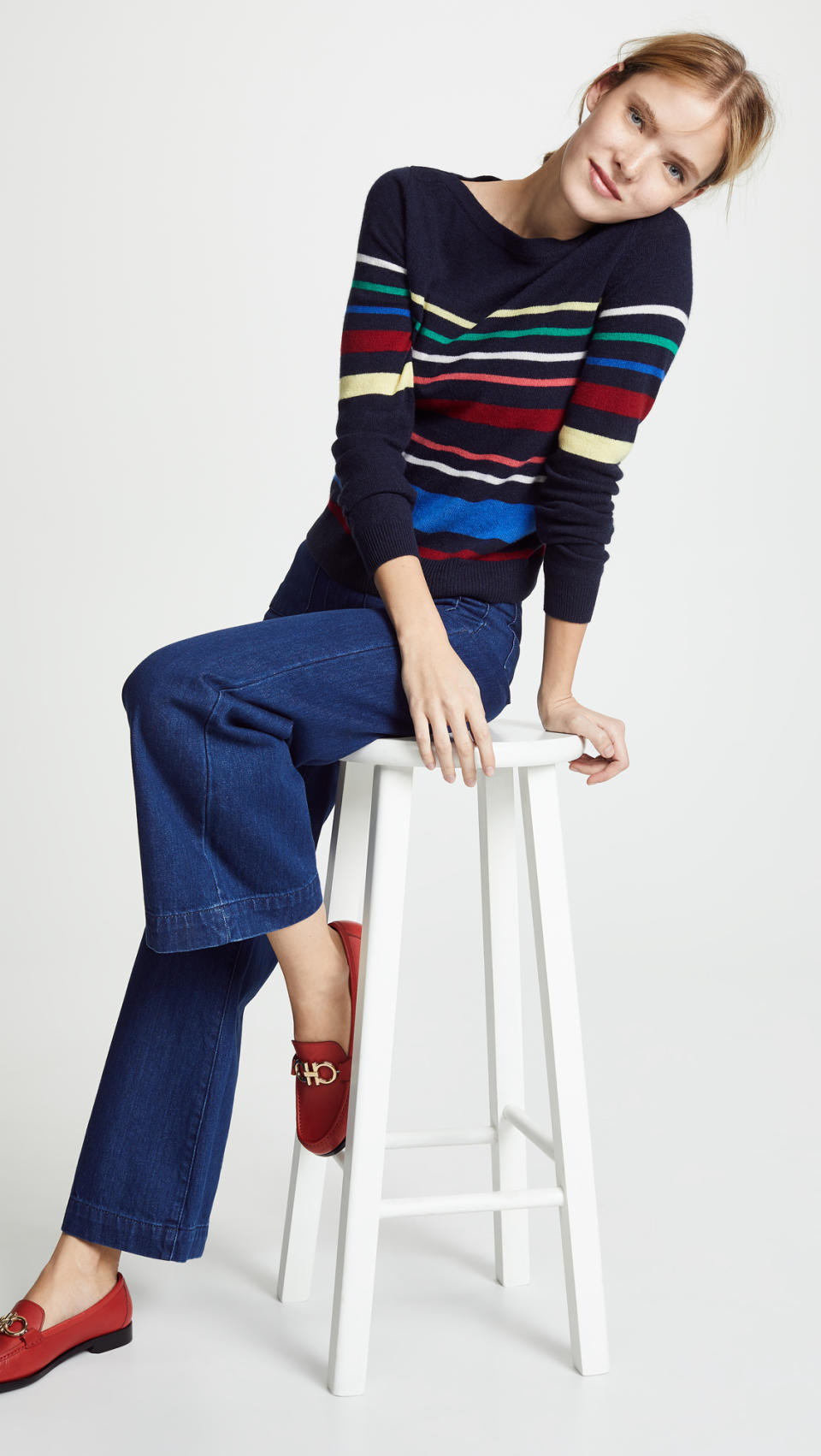 Autumn Cashmere Multicolored Stripe Cashmere Sweater