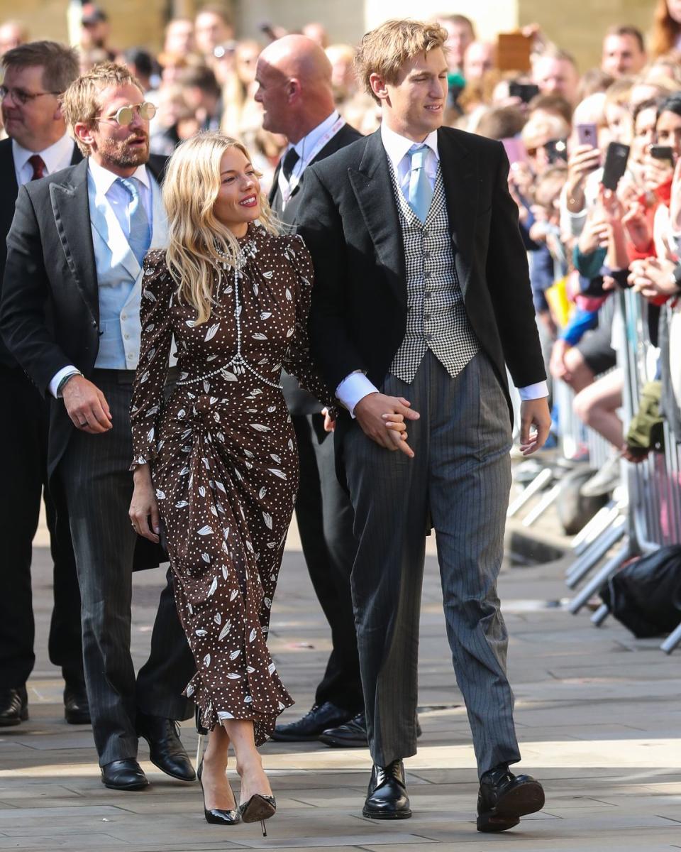 sienna miller wedding guest dress