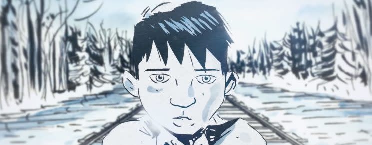 A scene from The Secret Path special, which was based on Gord Downie’s album and Jeff Lemire’s graphic novel. It tells the story of Chanie Wenjack, who died trying to escape a residential school. Photo from YouTube