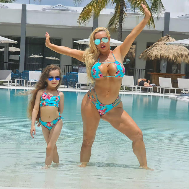 Coco Austin flaunts her 40DD assets in corseted push-up bikini: 'Watch  this, don't blink!' - 9Celebrity