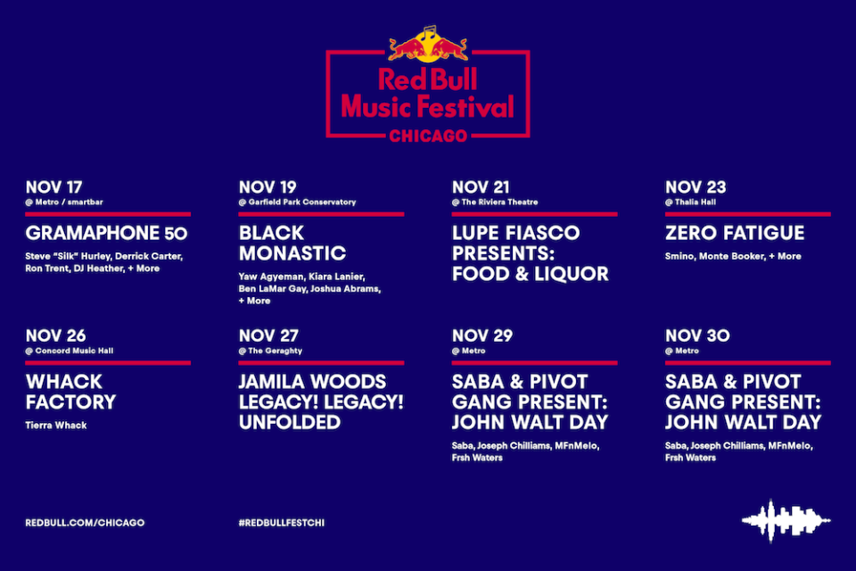 Red Bull Music Festival Chicago full lineup schedule