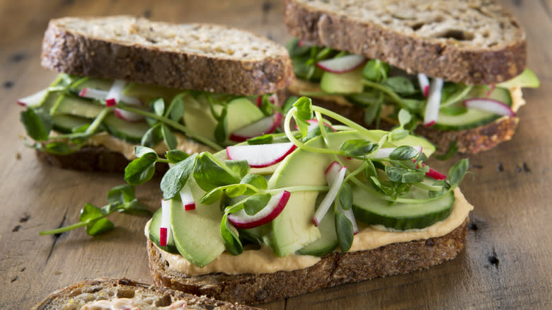 Vegetarian cucumber sandwich