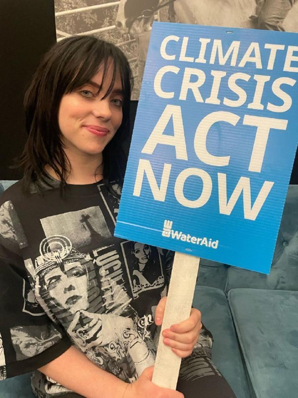 Billie Eilish joined WaterAid’s call for climate action (PA)