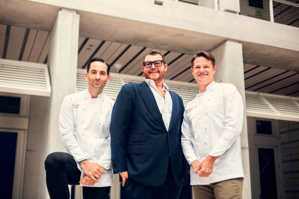 Major Food Group co-founders Mario Carbone (left), Jeff Zalaznick (center) and Rich Torrisi (right). Courtesy of Major Food Group