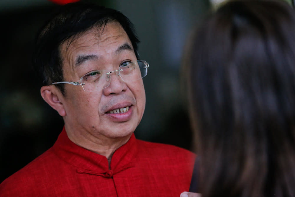 Cheras MP Tan Kok Wai speaks to reporters after attending the Chinese New Year celebration at King George V Old Folks’ Home Kuala Lumpur on January 28, 2020. — Picture by Hari Anggara