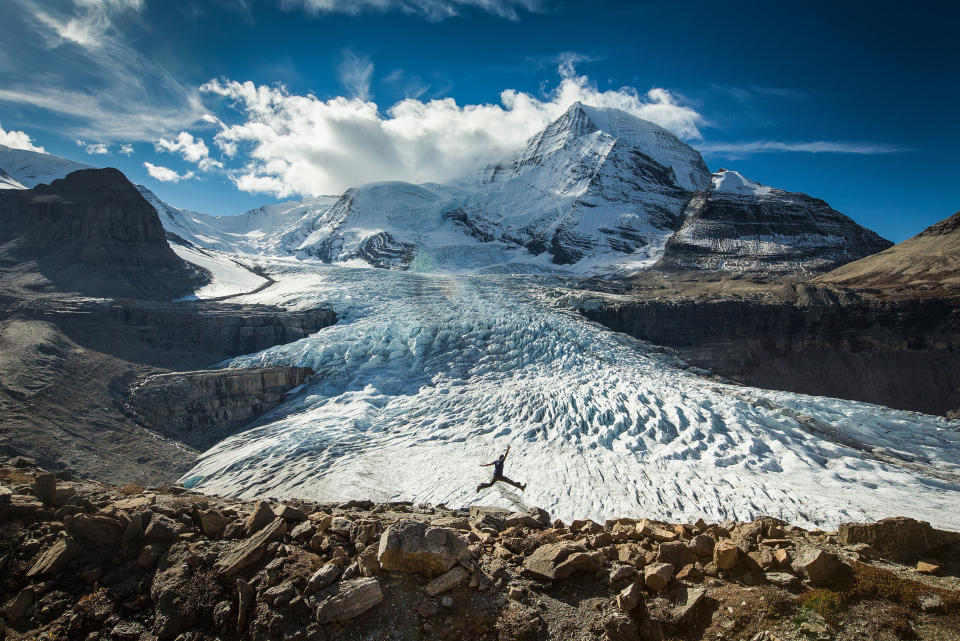 One of Pauls amazing self portraits. at Mount Robson Provincial Park, British Columbia, Canada. (Photo: Paul Zizka/Caters News)