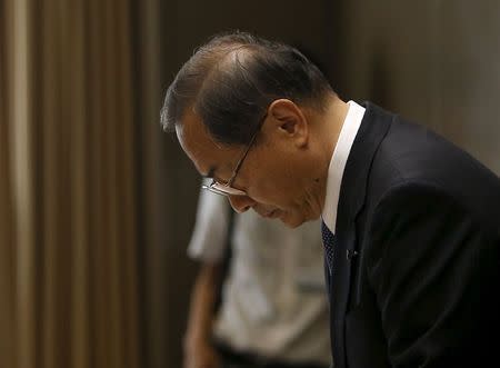 Toshiba Corp interim President and CEO Masashi Muromachi arrives at a management renewal committee at the company headquarters in Tokyo, Japan, July 29, 2015. REUTERS/Yuya Shino