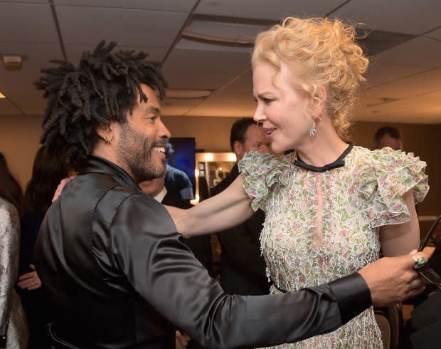 Lenny Kravitz and <a href="https://parade.com/1368765/hannah-southwick/nicole-kidman-net-worth/" rel="nofollow noopener" target="_blank" data-ylk="slk:Nicole Kidman;elm:context_link;itc:0;sec:content-canvas" class="link ">Nicole Kidman</a> at the Hollywood Film Awards in November 2016<p><a href="https://www.gettyimages.com/detail/621544346" rel="nofollow noopener" target="_blank" data-ylk="slk:Charley Gallay/Getty Images;elm:context_link;itc:0;sec:content-canvas" class="link ">Charley Gallay/Getty Images</a></p>