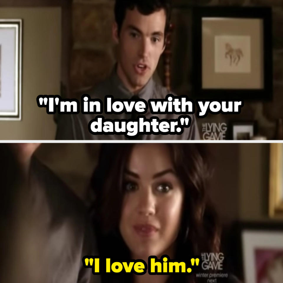 Aria and Ezra tell her parents they're in love
