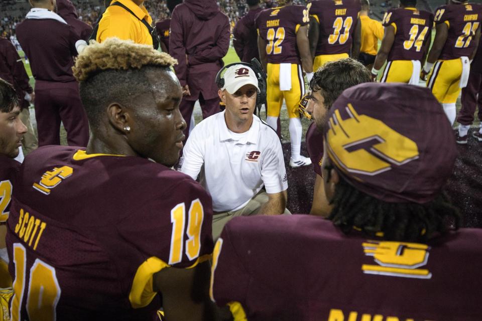 Mississippi State football offensive coordinator Kevin Barbay while he coached in the same role at Central Michigan.