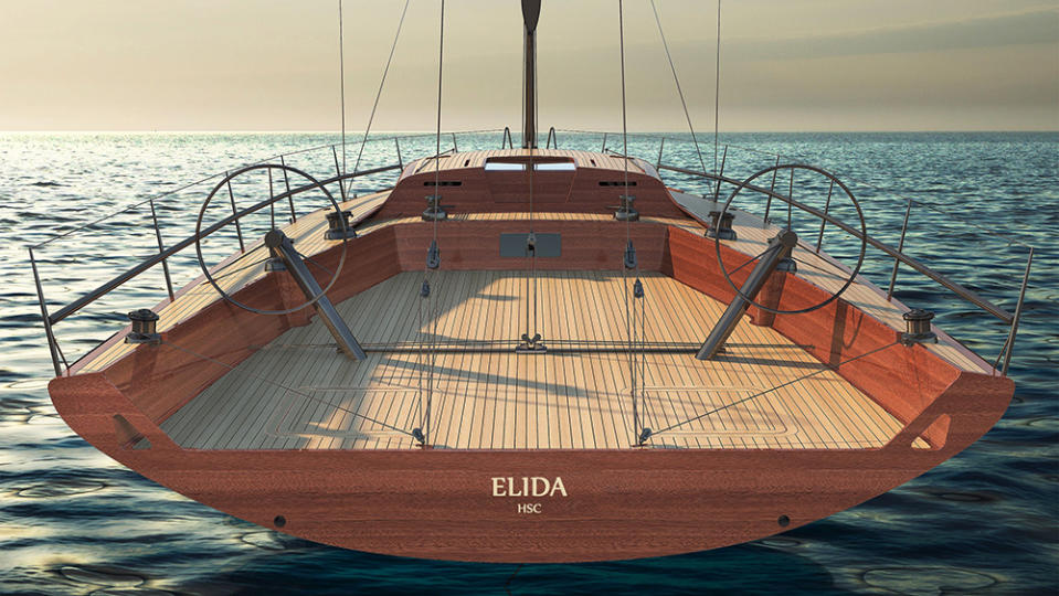 A render of the sailing yacht “Elida.” - Credit: Seb Olle