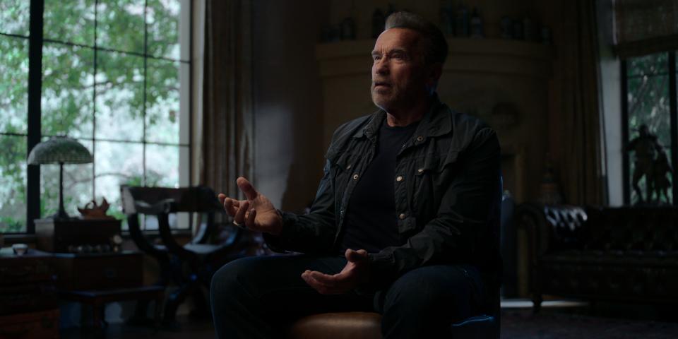 Arnold Schwarzenegger speaking in Netflix docuseries "Arnold."