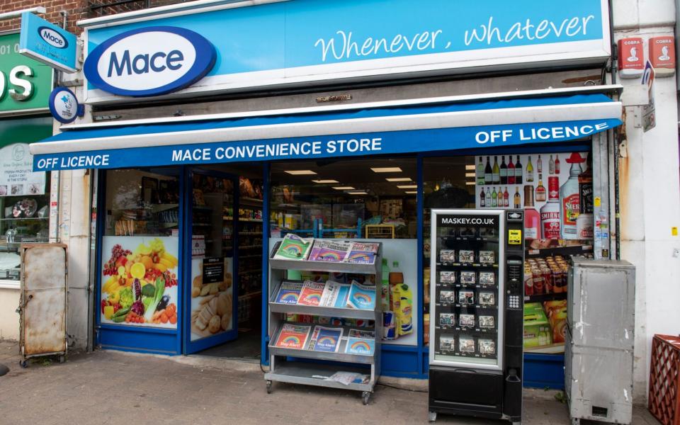 A face mask vending machine on Chigwell High Road - GEOFF PUGH