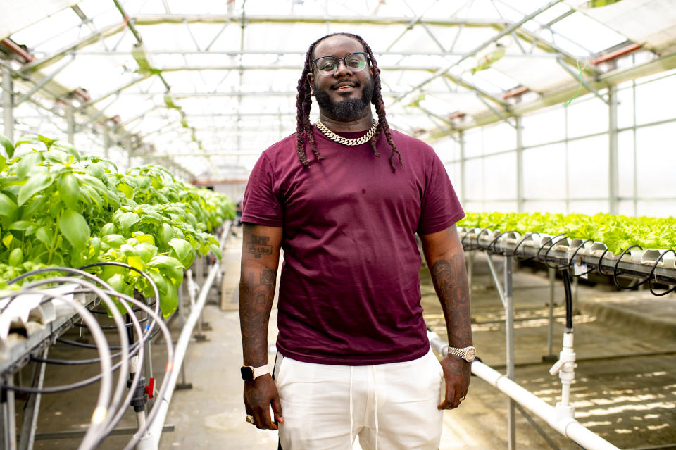 FILE - T-Pain, host of "T-Pain's School of Business," posing for a portrait at Gotham Greens in the Brooklyn borough of New York. The rapper turns 37 on Sept. 30. (Photo by Scott Gries/Invision/AP)