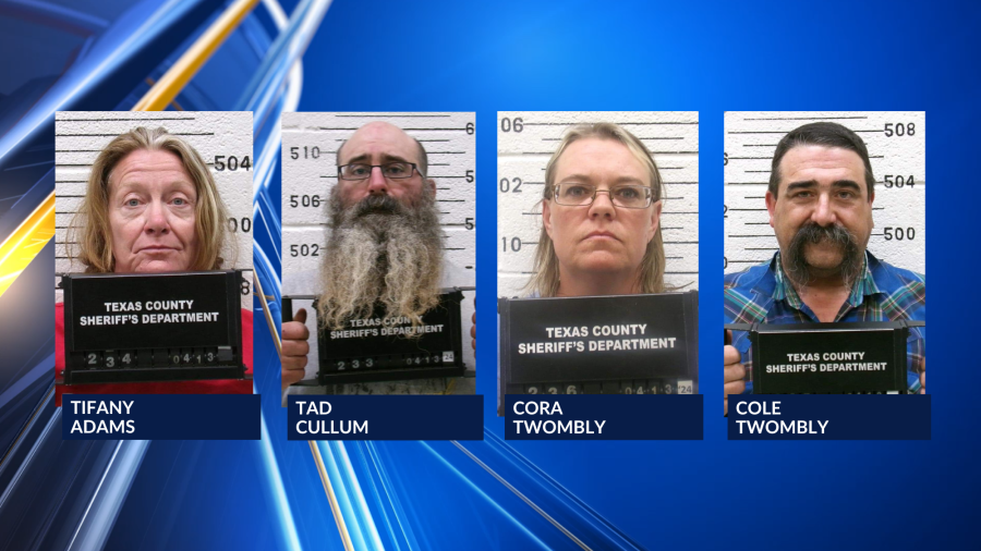 God’s Misfits: Tifany Adams, Tad Cullum, Cora Twombly, and Cole Twombly (Courtesy: Texas County Sheriff’s Office)