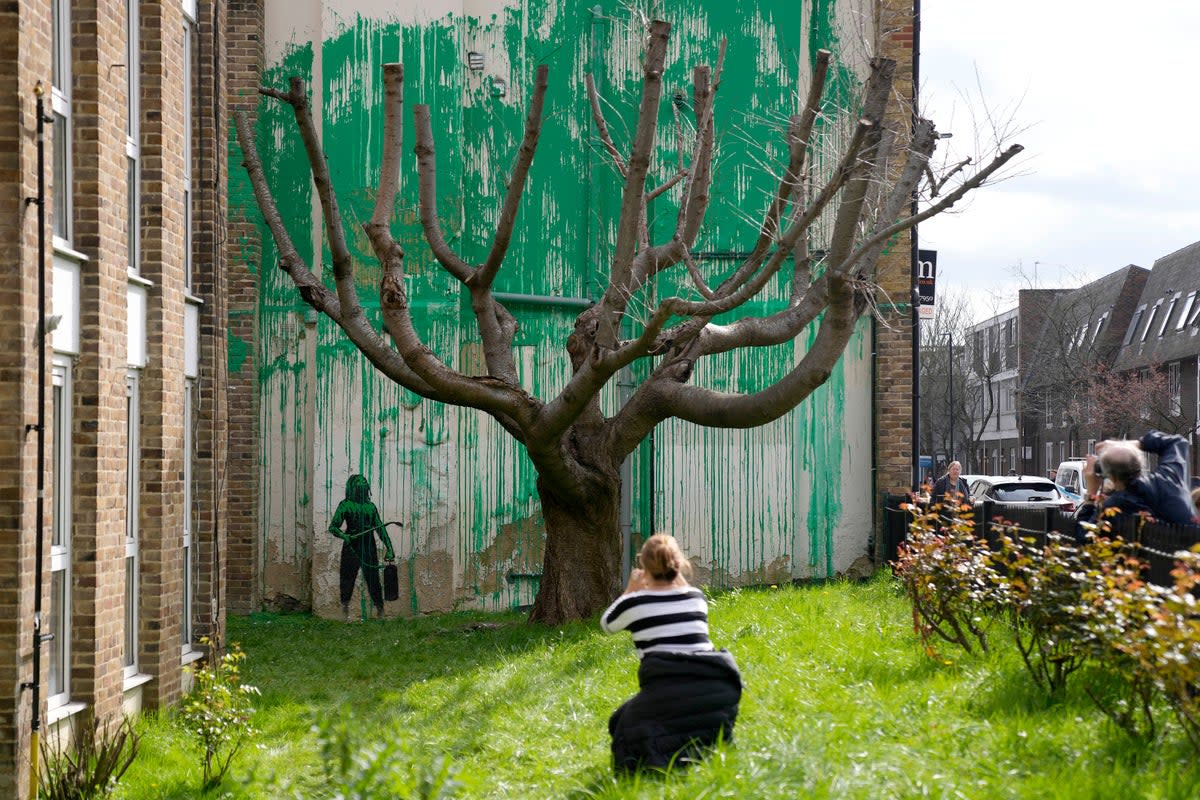 A new Banksy mural recently appeared in north London (AP)