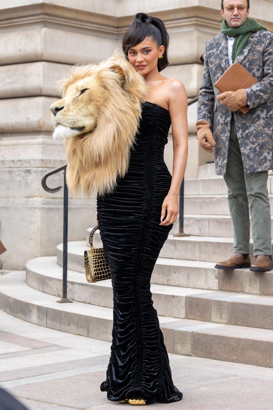 Kylie Jenner at the Schiaparelli Haute Couture Spring Summer 2023 show in Paris in January (WireImage)