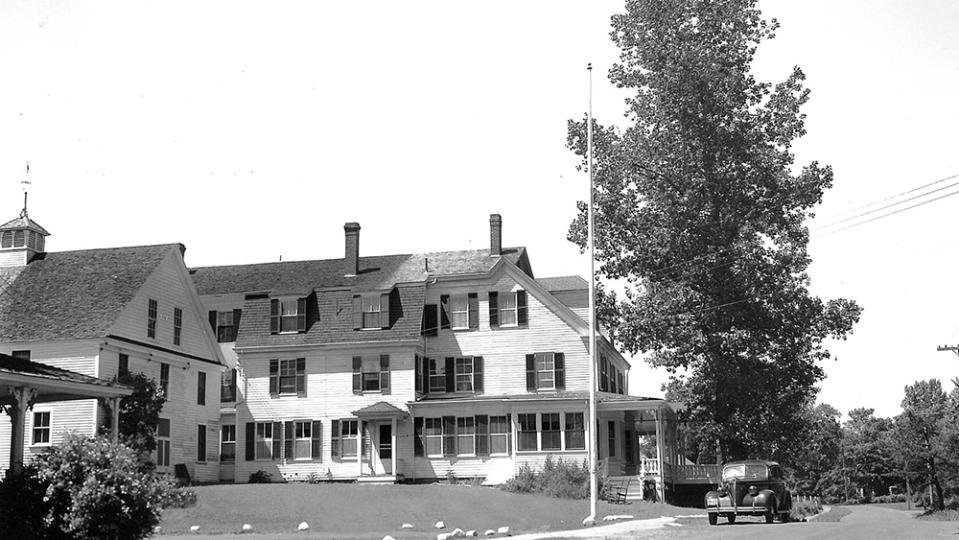 This is a historic photo of the White Barn Inn