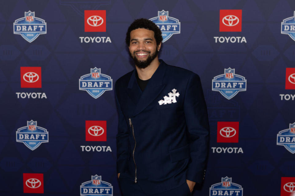 USC quarterback Caleb Williams at the NFL Draft Red Carpet Event on April 25, 2024 at the Fox Theater in Detroit, Michigan.  / Photo credit: John Smolek/Icon Sportswire via Getty Images