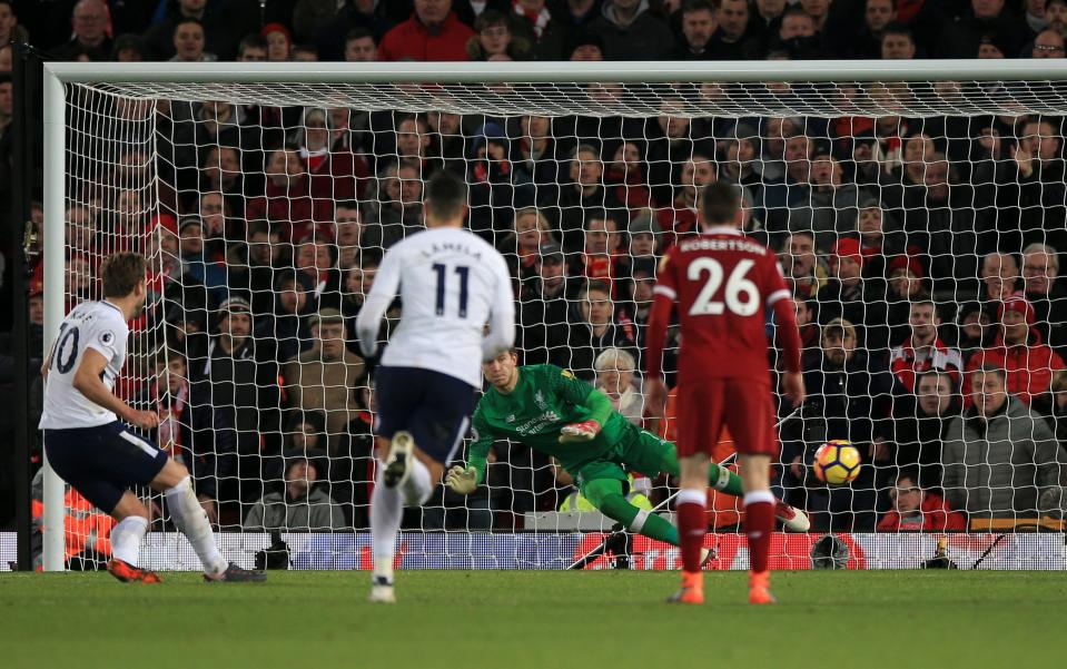 Harry Kane scores his side’s second goal deep into injury time