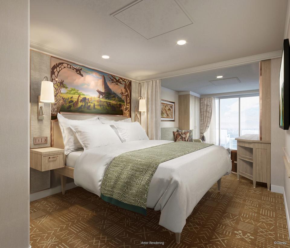 The concierge level suites will feature elegant interiors inspired by the majestic
grasslands Simba calls home in “The Lion King.”