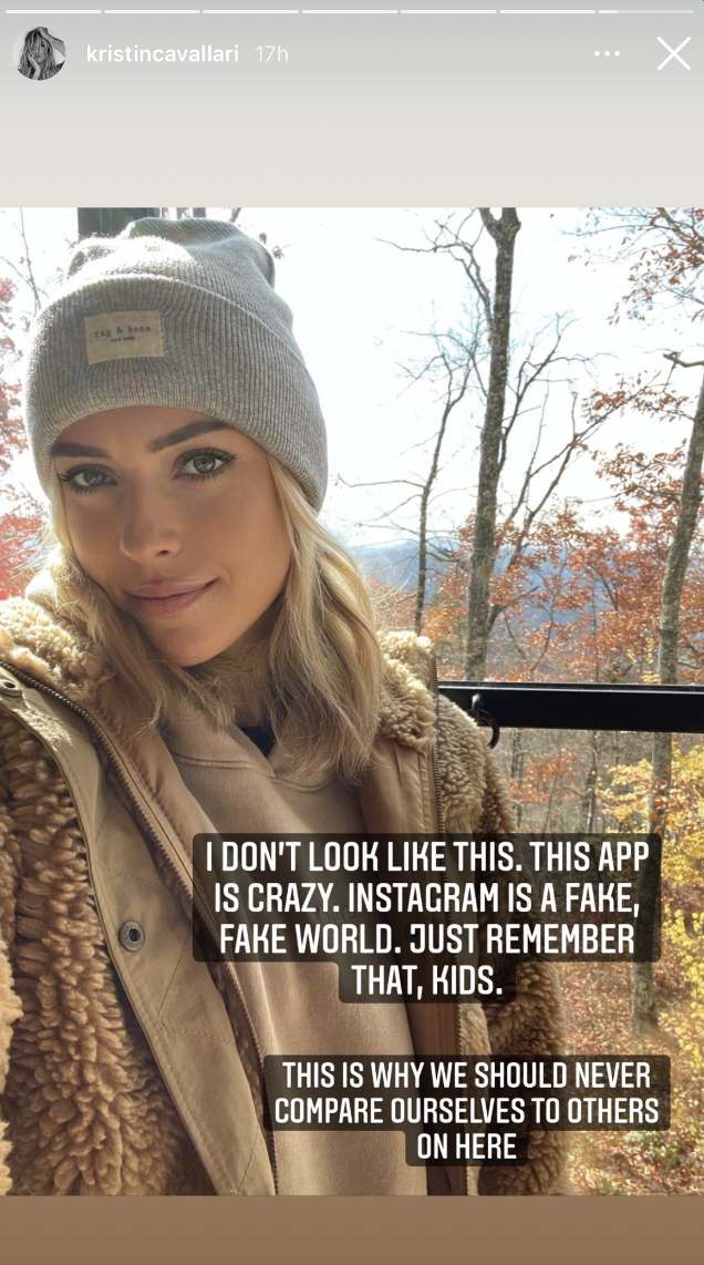 "I don't look like this," Cavallari wrote on the photo. (Photo: Instagram)