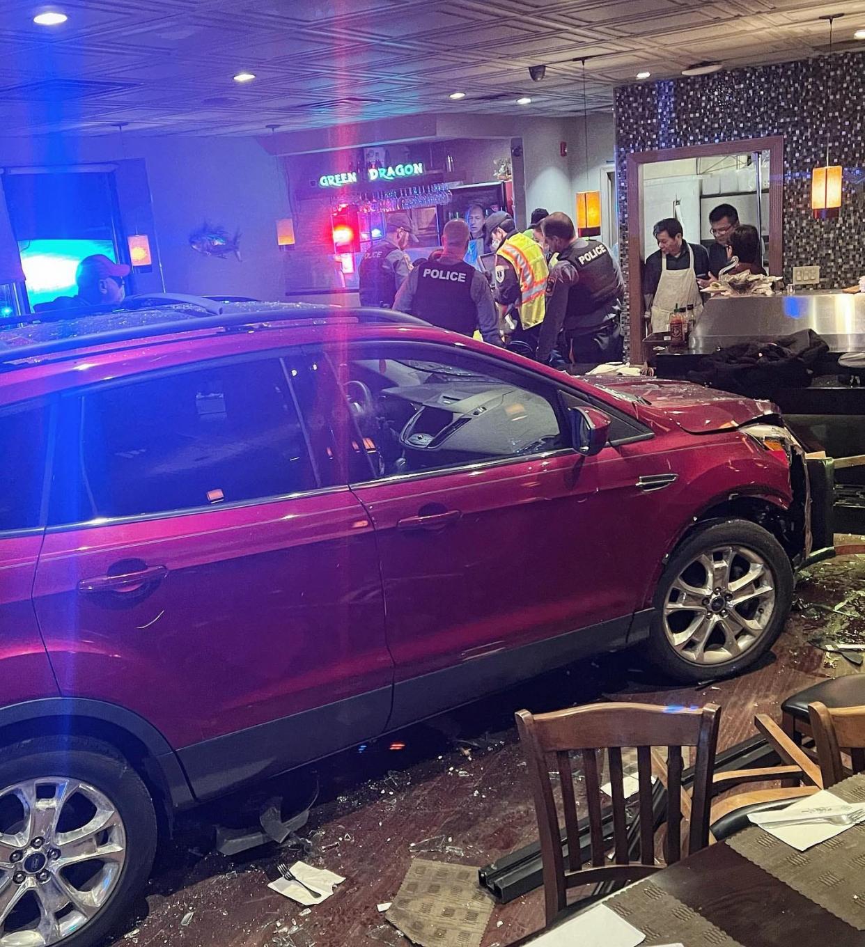 Two people were injured when a sport utility vehicle slammed into Green Dragon restaurant in Fair Lawn on Feb. 5, 2023.