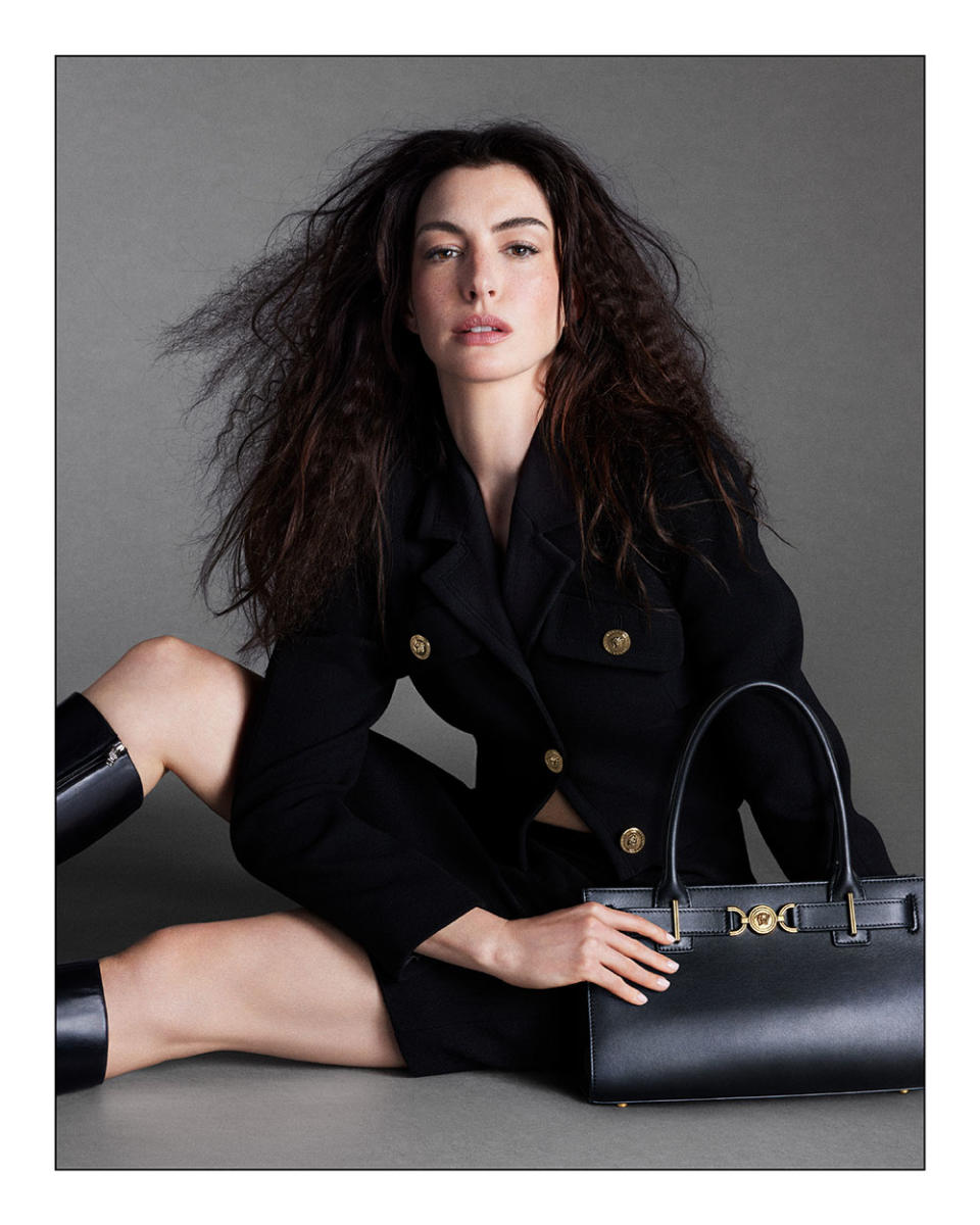 Anne Hathaway star in a new Versace Icons campaign shot by Mert & Marcus.