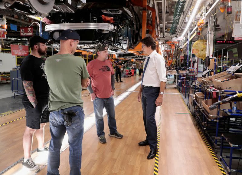 FILE PHOTO: Canadian Prime Minister Justin Trudeau tours Windsor Assembly Plant