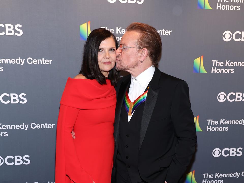 Honoree Bono (R) and Ali Hewson attend the 45th Kennedy Center Honors ceremony at The Kennedy Center on December 04, 2022 in Washington, DC.