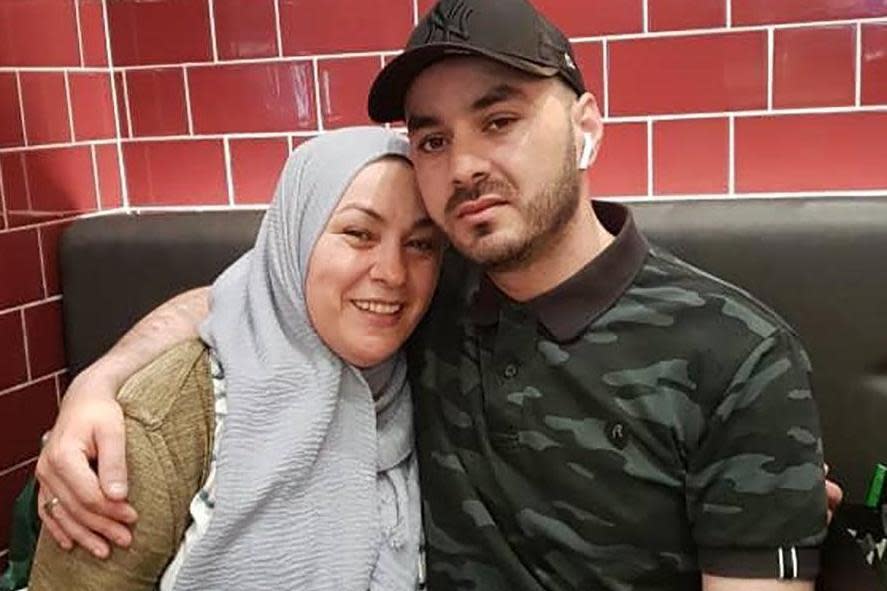 Mr Boudhane with his mother Saida