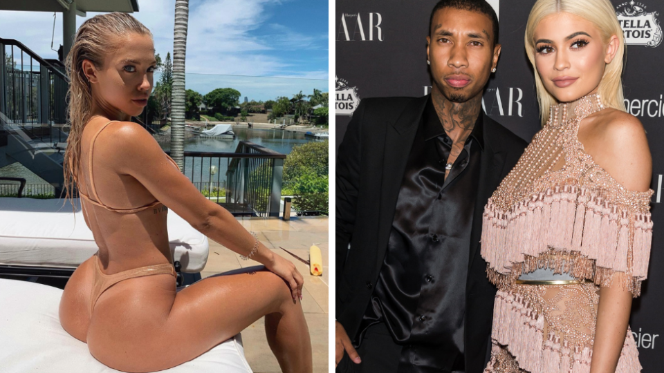 Tammy Hembrow reportedly “hooked up” with Kylie Jenner’s ex-boyfriend Tyga in Sydney over the weekend. Source: Instagram/Getty