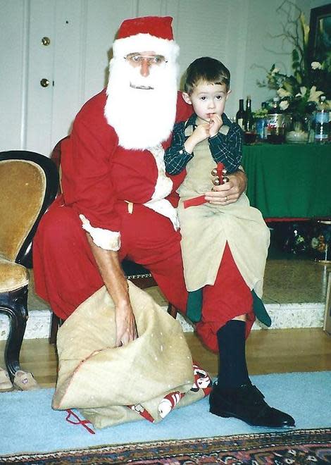 <div class="caption-credit"> Photo by: Jennifer Wolfe</div><p> "In my family, Santa doesn't come from a mall; he appears every year, dressed in the vintage costume handed down over generations of the family. Since the 1940s, a male in the family dons the same red suit and steps up to deliver gifts. For some kids, the faded costume, full-facial white beard and mustache, and boisterous appearance at the front door would send them to tears. For my two-year-old son, Santa was like any other stranger that might enter the house, and treated with a great deal of skepticism. My son's eyes tell the story; he looks to anyone who will rescue him from Santa's clutch. Not one to throw tantrums, he nibbles his fingers anxiously, waiting for more familiar arms to scoop him up." - Jennifer Wolfe, <a href="http://voices.yahoo.com/kids-santa-11920392.html?cat=25" data-ylk="slk:Kids and Santa: Not So Sure About This Red-Suited Stranger;elm:context_link;itc:0;sec:content-canvas;outcm:mb_qualified_link;_E:mb_qualified_link;ct:story;" class="link  yahoo-link">Kids and Santa: Not So Sure About This Red-Suited Stranger</a> </p>