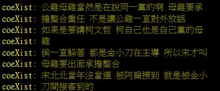 網友熱烈討論藍白合的看法。（翻攝自批踢踢） 