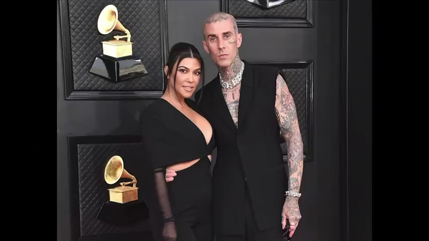 Kourtney Kardashian (left) and Travis Barker shared with fans that he's doing much better after a severe case of pancreatitis.