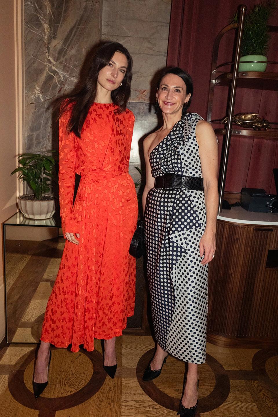 Jacquelyn Jablonski and Emilie Rubinfeld at an intimate dinner held by Moda Operandi for Carolina Herrera