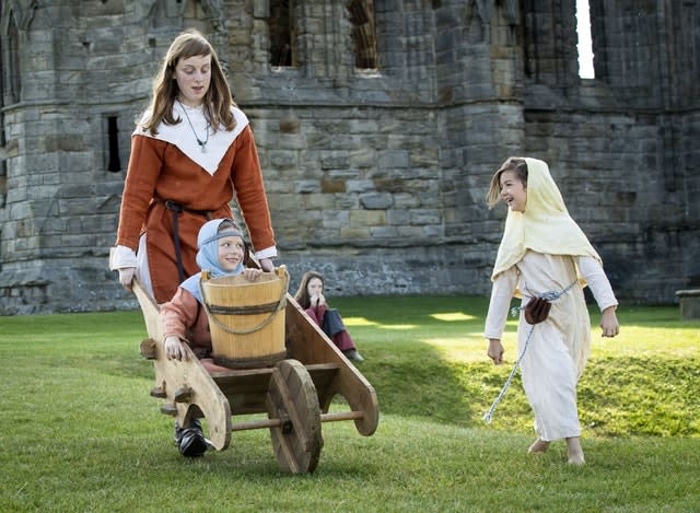 Whitby Abbey viking re-enactment