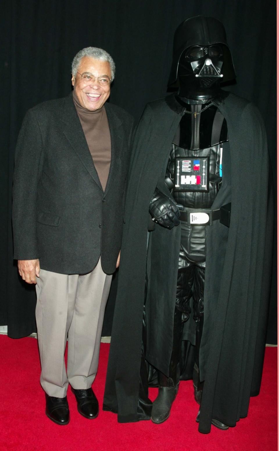 <p>In 1977, Jones made his iconic voice debut as Darth Vader in <a href="https://people.com/movies/star-wars-day-unearths-throwback-photo-of-steven-spielberg-dressed-as-darth-vader-see-the-pic/" rel="nofollow noopener" target="_blank" data-ylk="slk:Star Wars: A New Hope;elm:context_link;itc:0;sec:content-canvas" class="link "><i>Star Wars: A New Hope</i></a>. He later reprised the role in 1980's <a href="https://people.com/movies/mark-hamill-reveals-star-wars-cast-had-no-idea-about-i-am-your-father-scene-until-movie-was-out/" rel="nofollow noopener" target="_blank" data-ylk="slk:The Empire Strikes Back;elm:context_link;itc:0;sec:content-canvas" class="link "><i>The Empire Strikes Back</i></a> and 1983's <a href="https://people.com/home/star-wars-shooting-locations-you-can-visit/" rel="nofollow noopener" target="_blank" data-ylk="slk:Return of the Jedi;elm:context_link;itc:0;sec:content-canvas" class="link "><i>Return of the Jedi</i></a> sequels.</p> <p>Although he voiced the character, he <a href="https://people.com/movies/daughter-of-star-wars-actor-david-prowse/" rel="nofollow noopener" target="_blank" data-ylk="slk:didn't actually play;elm:context_link;itc:0;sec:content-canvas" class="link ">didn't actually play</a> the cloaked villain. <a href="https://people.com/movies/star-wars-actor-david-prowse-dies/" rel="nofollow noopener" target="_blank" data-ylk="slk:David Prowse was the actor;elm:context_link;itc:0;sec:content-canvas" class="link ">David Prowse was the actor</a> behind the mask, but director <a href="https://people.com/tag/george-lucas/" rel="nofollow noopener" target="_blank" data-ylk="slk:George Lucas;elm:context_link;itc:0;sec:content-canvas" class="link ">George Lucas</a> didn't think his accent fit the tone of the character.</p>