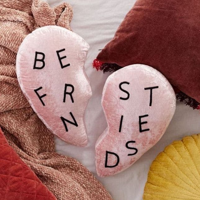 Urban Outfitters Best Friends Heart Velvet Pillow Set