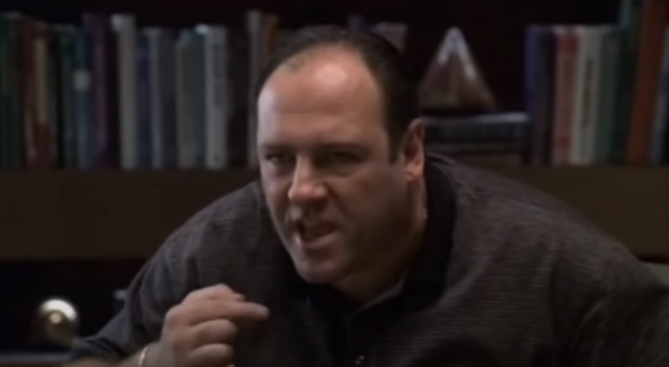 Tony Soprano looking angry