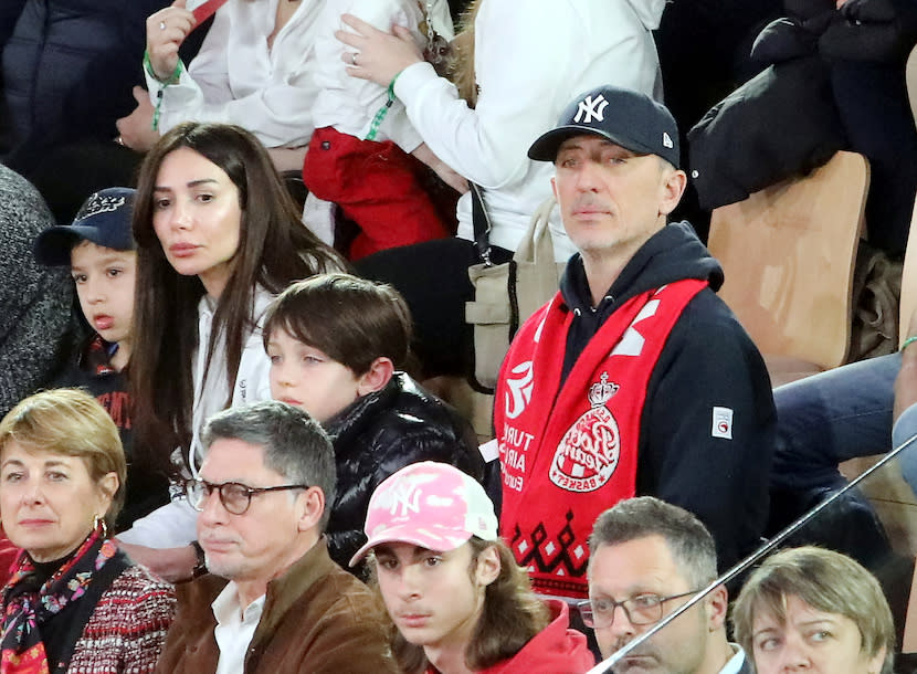 Gad Elmaleh dans les tribunes de l'AS Monaco avec son fils Raphaël