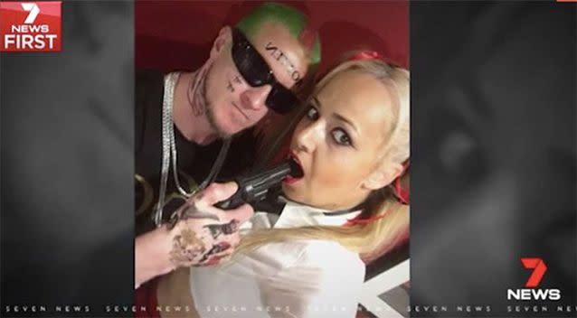 The couple were dressed up as comic-book characters. Source: 7 News