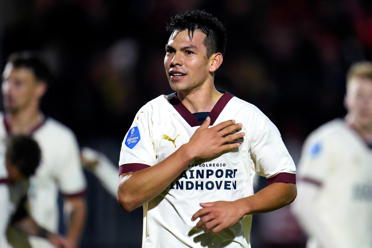 Hirving Lozano del PSV celebra el gol. (Prestige/Soccrates/Getty Images) 