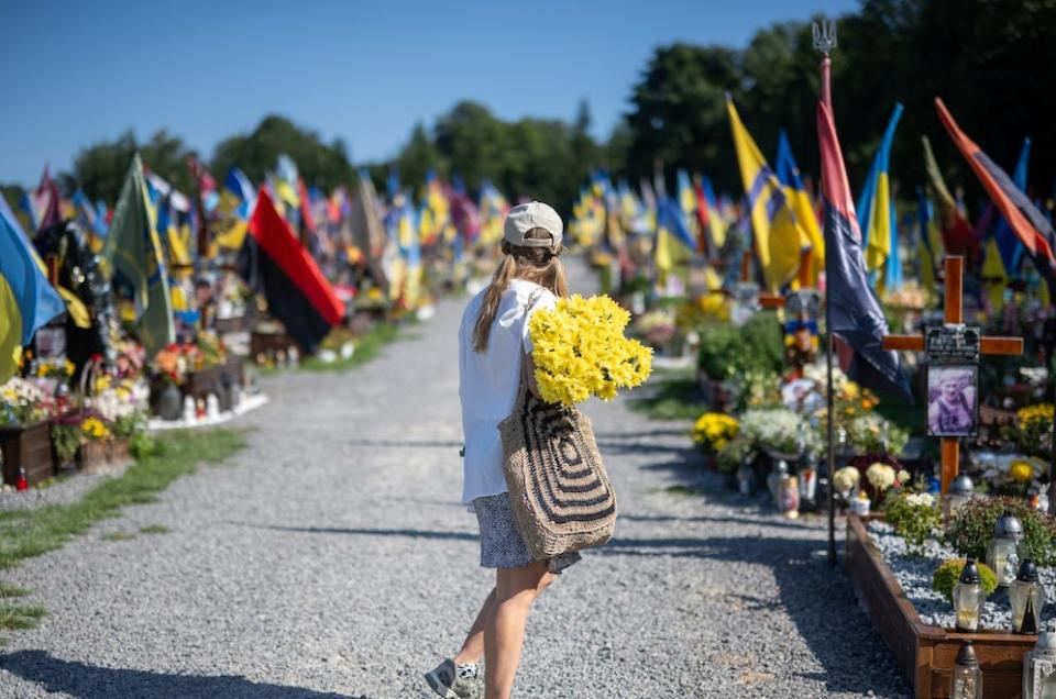 A military cemetery in the city of Lviv, located in western Ukraine.